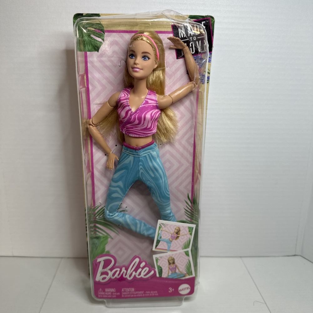 BARBIE -MADE TO MOVE - YOGA - 2023 - PINK TOP BLUE PANTS - HRH27 NEW